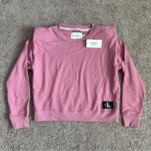 Calvin Klein Jeans Tops - Calvin Klein Jeans Sweatshirt Womens Size XS Padded Shoulders Mauve Pink